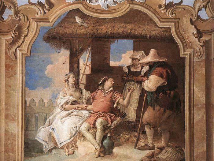TIEPOLO, Giovanni Domenico Angelica and Medoro with the Shepherds Norge oil painting art